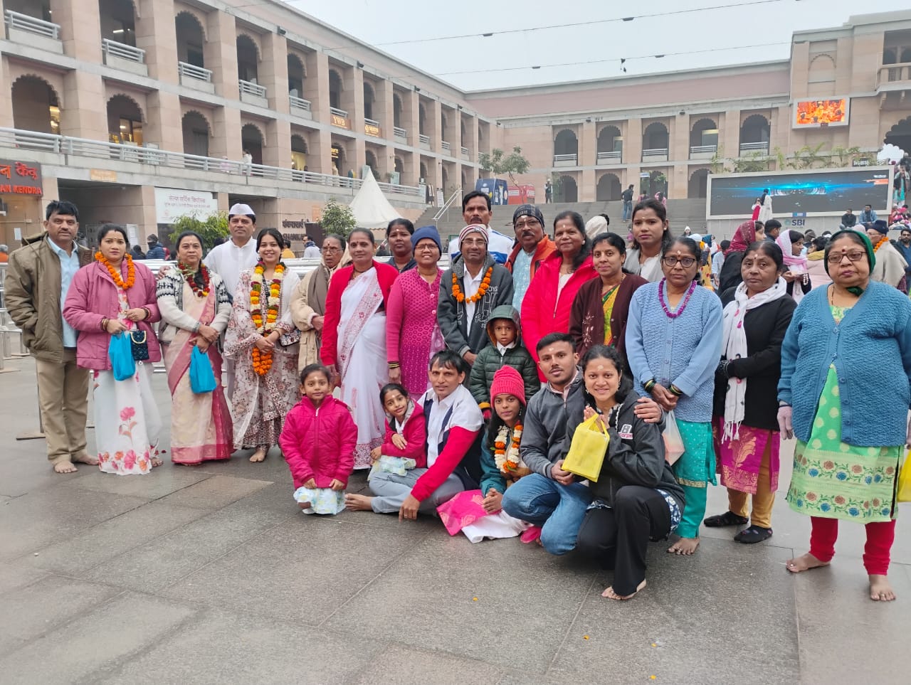 Devotee visiting Kashi Vishwanath Temple corridor