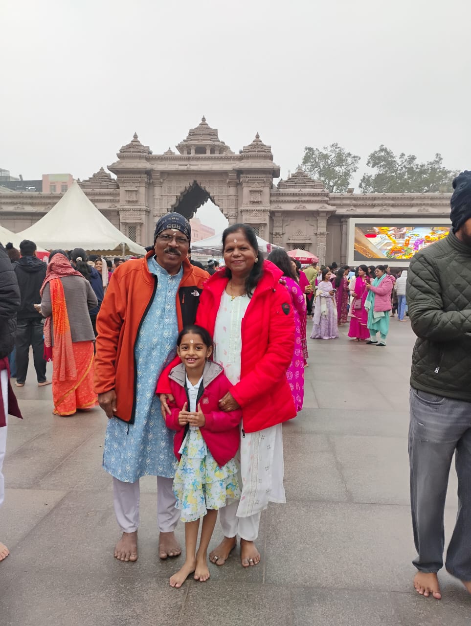Devotee visiting Kashi Vishwanath Temple corridor