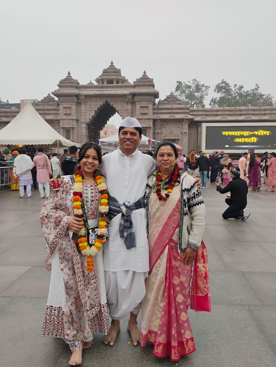 Devotee visiting Kashi Vishwanath Temple corridor