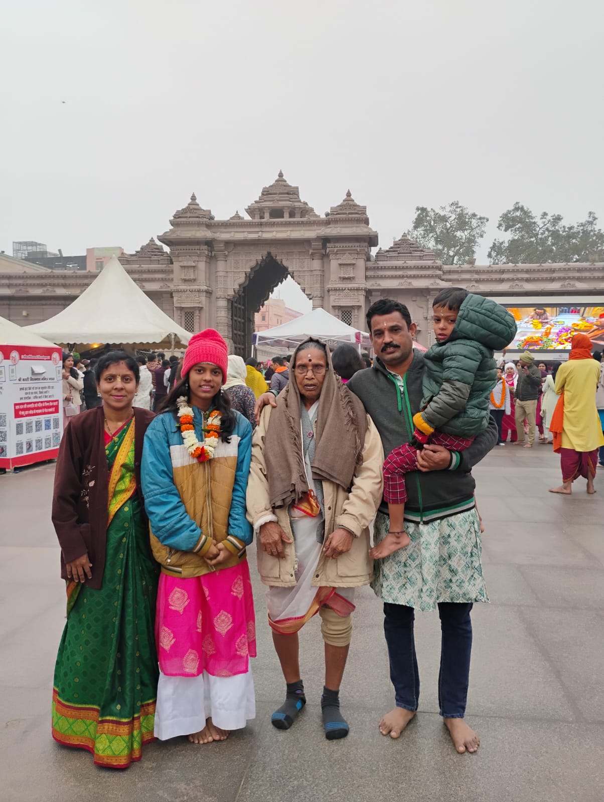 Devotee visiting Kashi Vishwanath Temple corridor