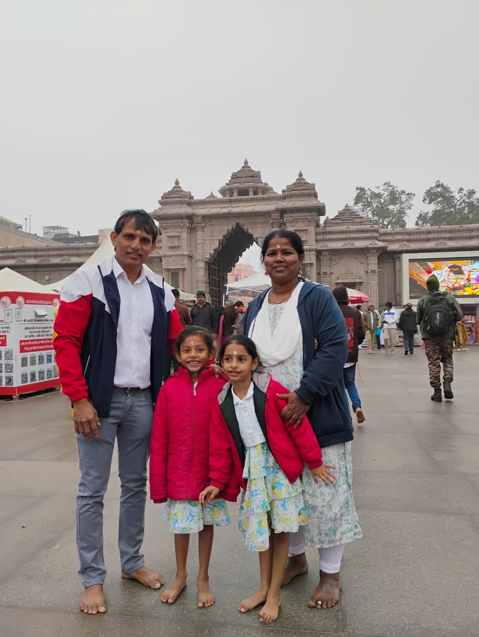 Devotee visiting Kashi Vishwanath Temple corridor